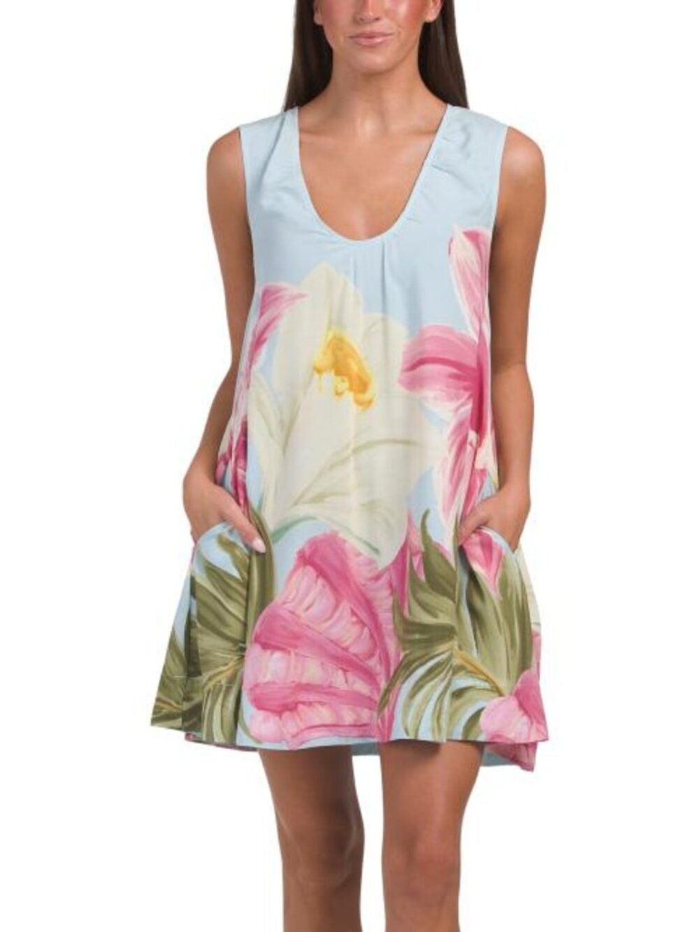 LABEL OF LOVE Island Floral Cover-up Mini Dress